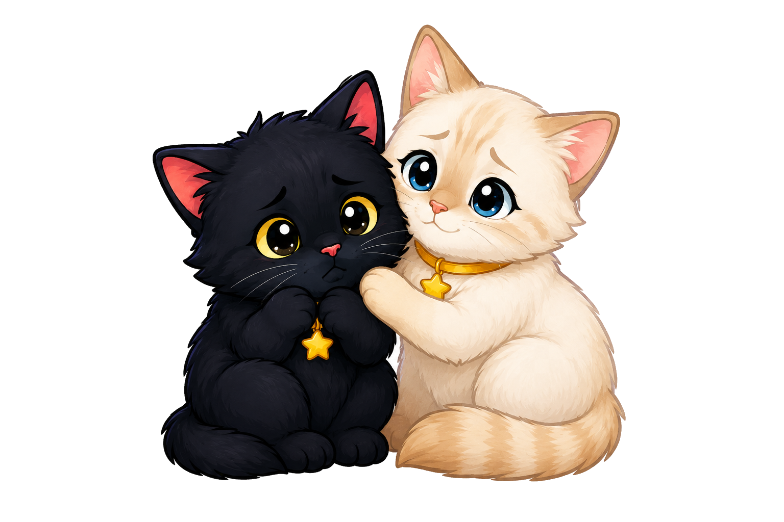 Black and white cats